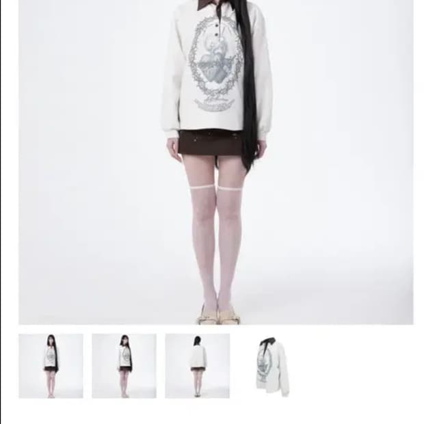 elfelfelf leather collar shirts 아이보리 티셔츠