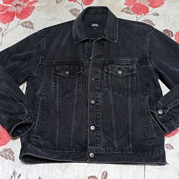 무신사 워시드블랙 데님자켓 100 가슴59 기장66