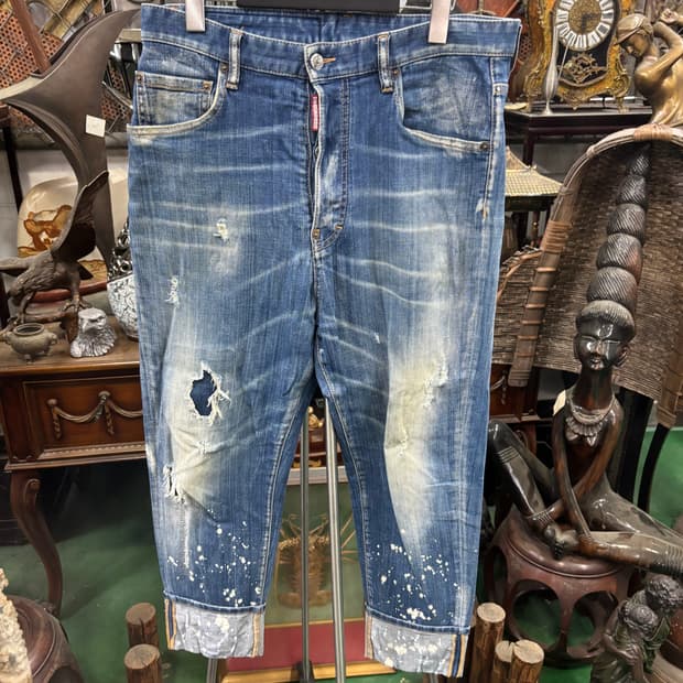 디스퀘어드2(Dsquared2)빈티지한 워싱 페인트 페인팅 청바지 48