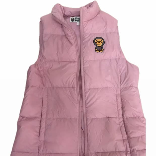 베이프 베이비마일로 조끼패딩 핑크