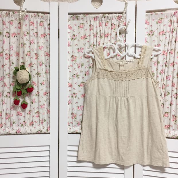 빈티지 사만사모스 베이지 슬리브리스