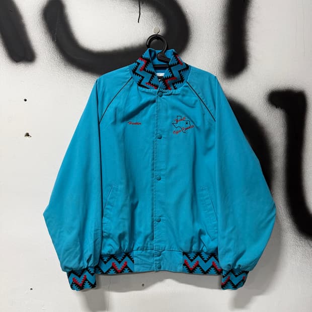 West Ark USA 나바호, 자수 디테일 웨스턴 코튼 바시티 자켓