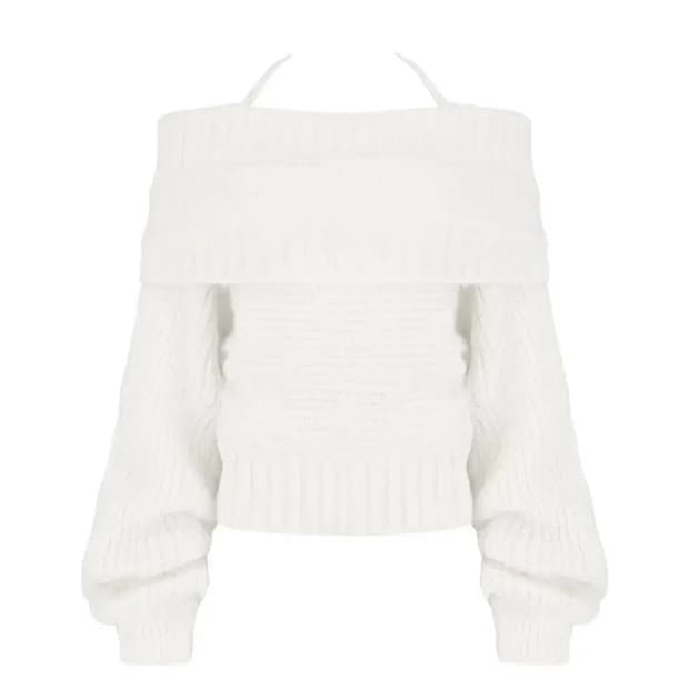 클리시어 팔레트 오프숄더 니트 화이트 아이보리