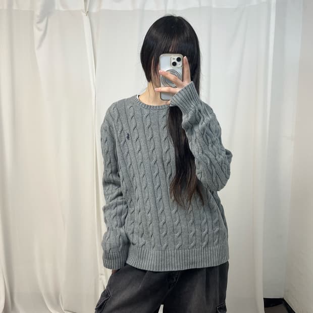 Polo Ralph Lauren grey cable knit