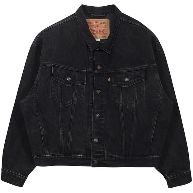 1990s 리바이스 70598-4159 블랙 데님 자켓 빅패치 빈티지