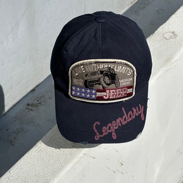 [F] Jeep 지프 빈티지 다크네이비 볼캡 모자