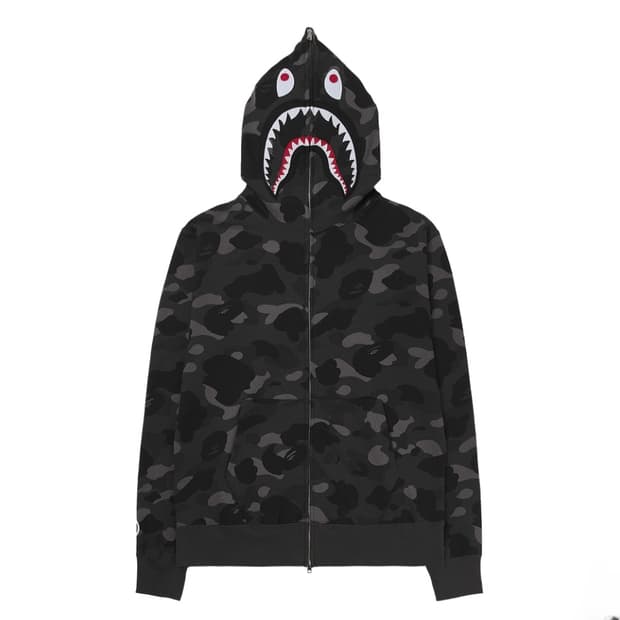 베이프 컬러 카모 샤크 풀 집업 블랙 흑계
