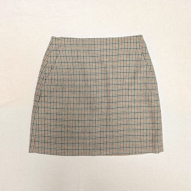 라떼갸루 모리 프렌치/ 하운드 체크 미니스커트