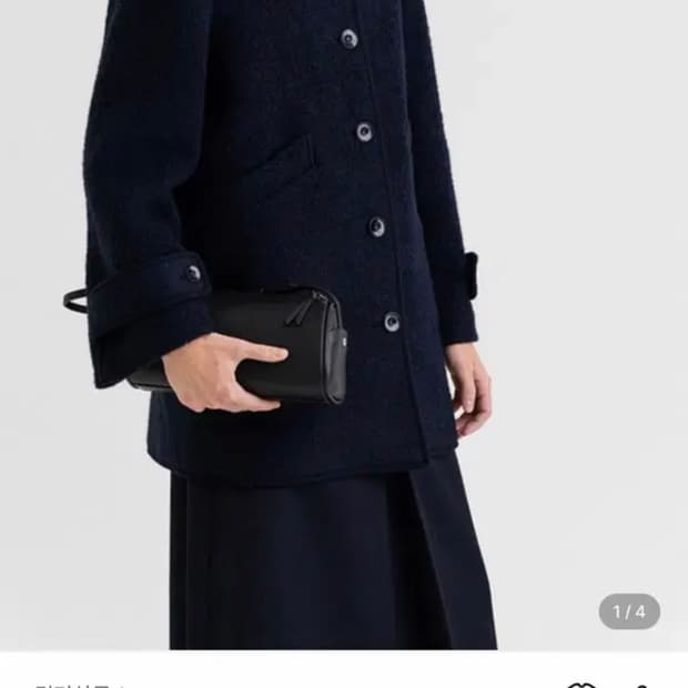 kindersalmon 킨더살몬 Woolly Half Coat Navy