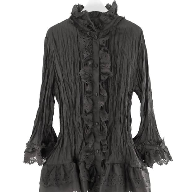 에옹쓰 Thornel Punching Blouse - charcoal