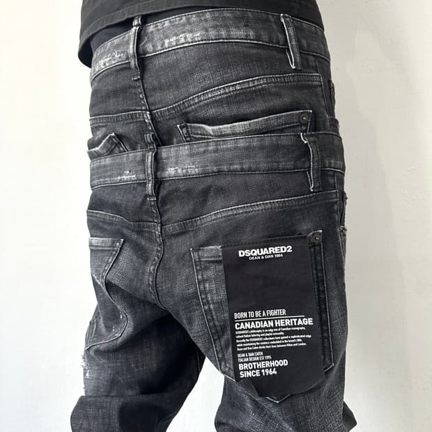 디스퀘어드 아카이브 더블 레이어드 새깅 슬림진