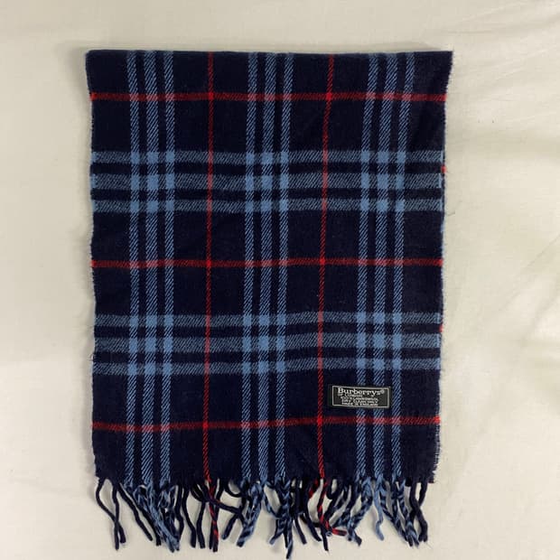 버버리 노바체크 네이비 램스울 머플러 목도리