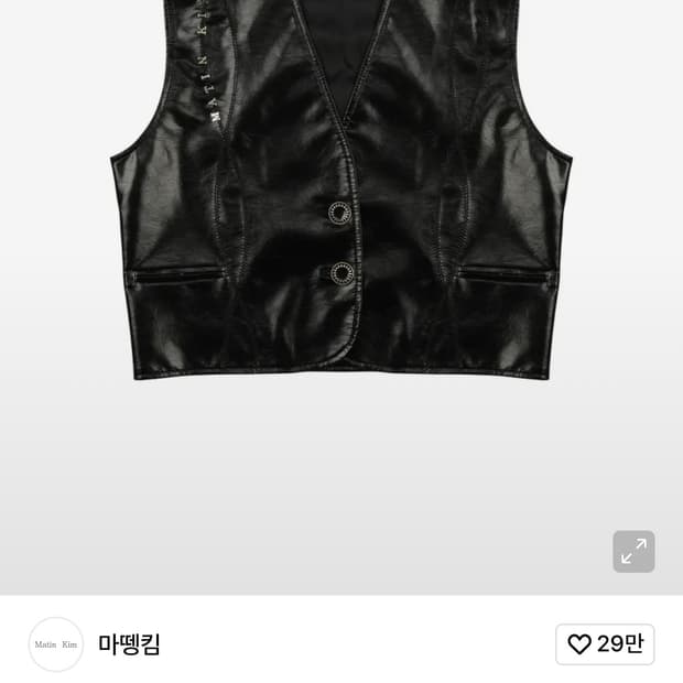 마뗑킴 SPELL STUD LEATHER VEST IN BLACK