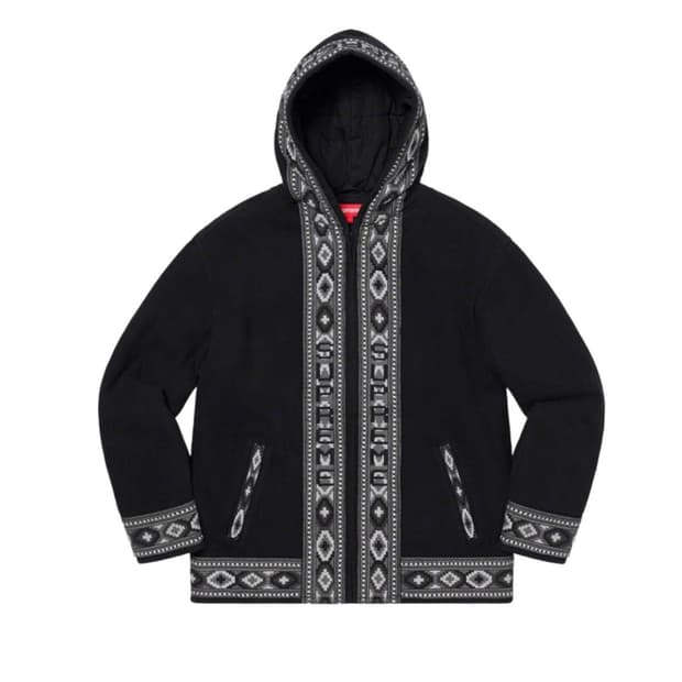 슈프림 Supreme Woven Hooded Jacket Black