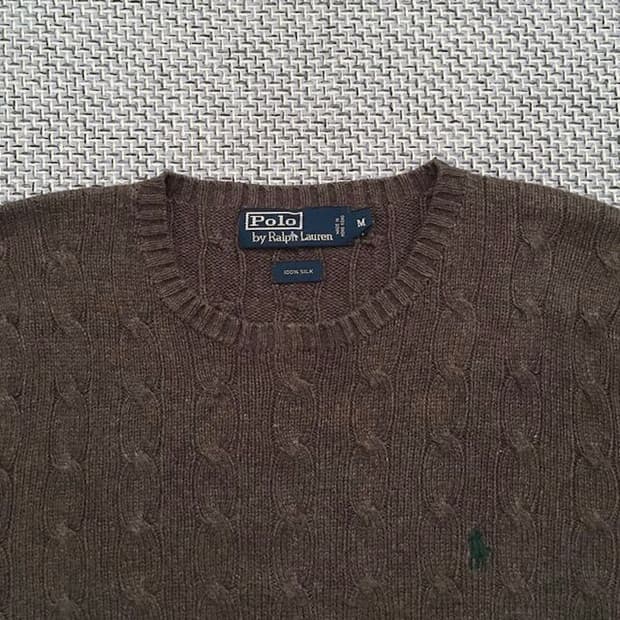 90s silk 100% cable knitwears