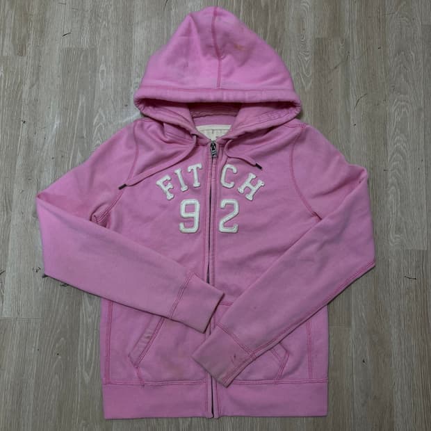 아베크롬비 여성 빅로고 핑크 후드집업 L(100)