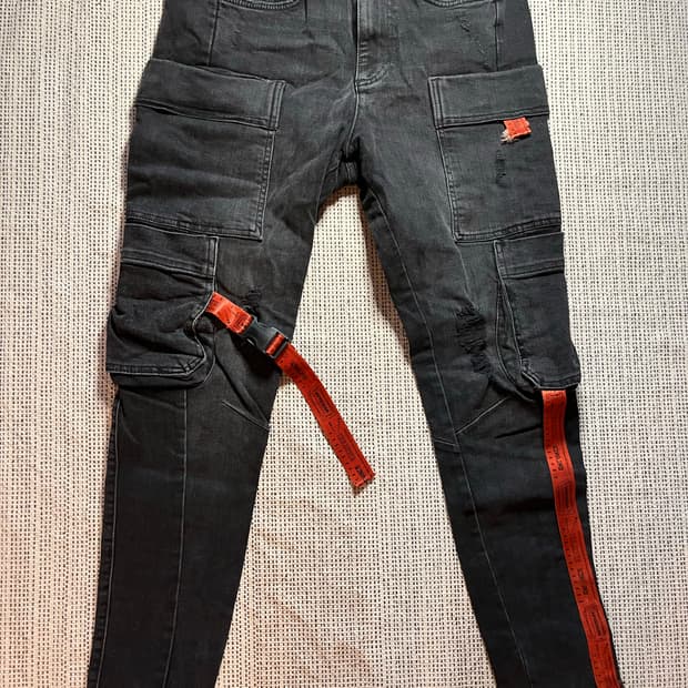 zara damaged cargo skinny jeans