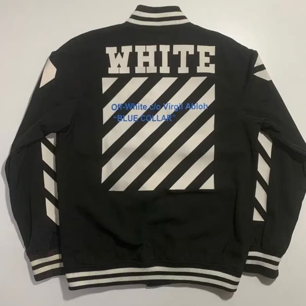 오프화이트 블루칼라 봄버 자켓 Off White
