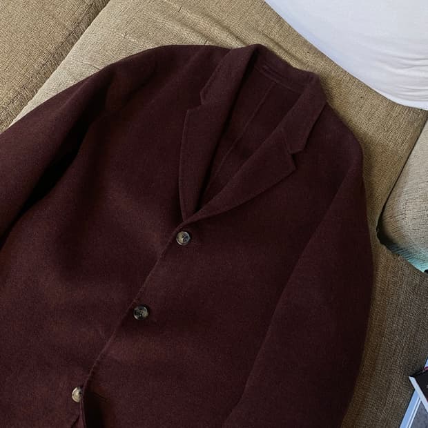 아크네스튜디오 캐시미어 채드 카멜멜란지 핸드메이드 코트