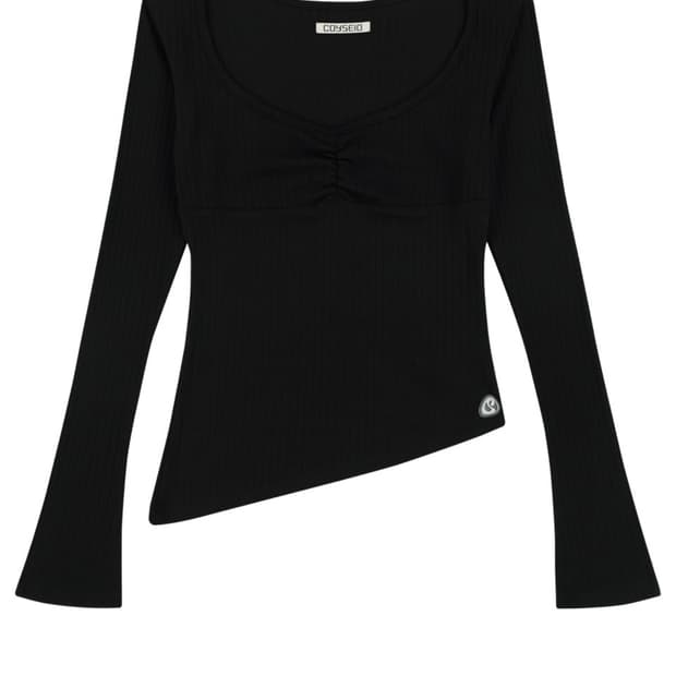 코이세이오 언발란스 셔링 탑 블랙