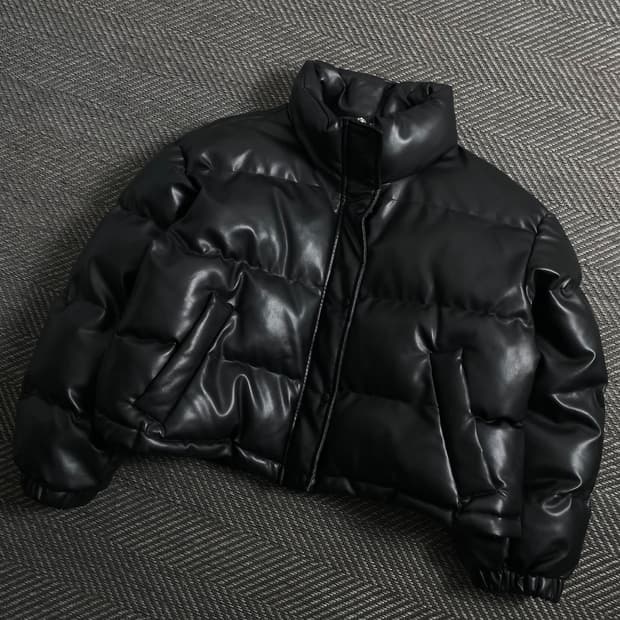 닉앤니콜 우먼스 센슈얼 레더 패딩 점퍼y 4183