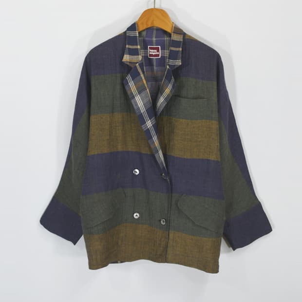 issey miyake 리버시블린넨더블자켓