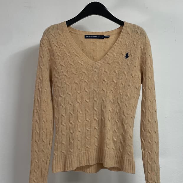 폴로 랄프로렌 우먼스 케이블 브이넥 울 니트 (on.209)