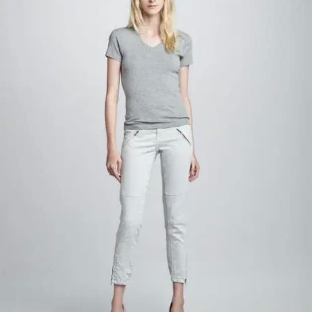 새제품 커렌엘리엇 25 스톤그레이 슬림 지퍼 팬츠 바이커