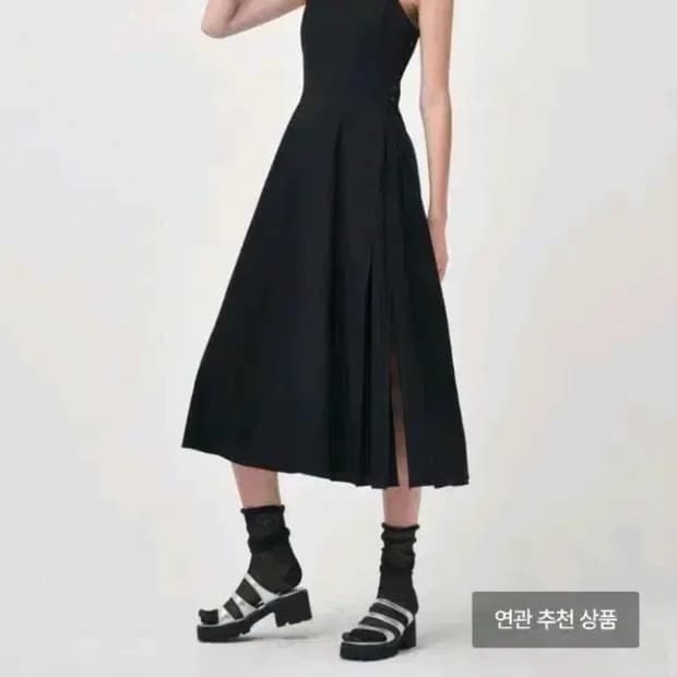에트몽  ETMON 슬립라인 버튼디테일 원피스 S