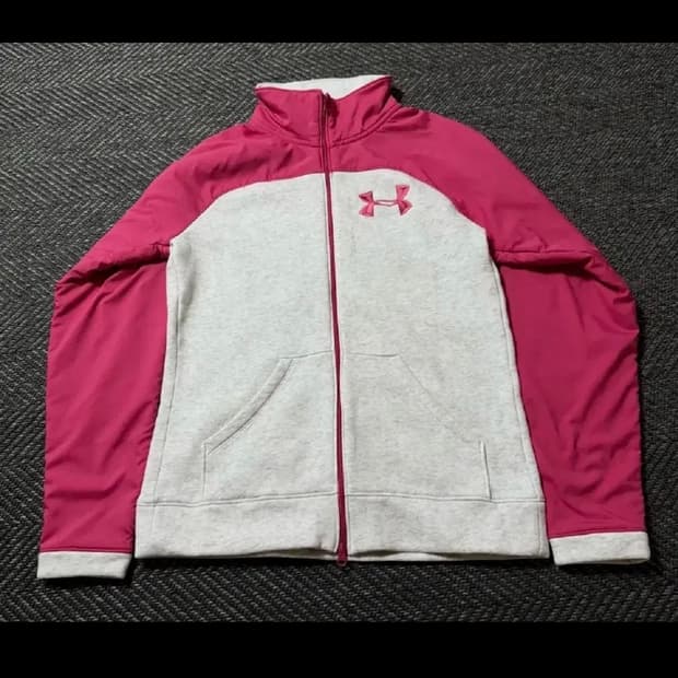 언더아머 핑크/회색 여성 집업 자켓 S