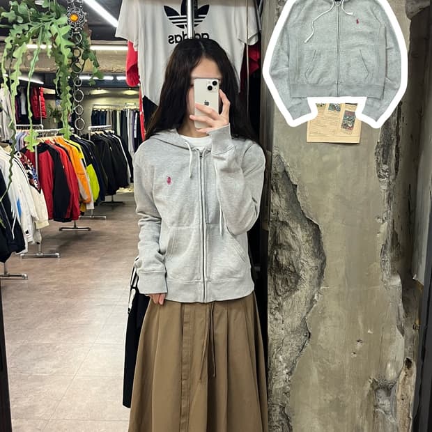 폴로 랄프로렌 후드집업 그레이 S #csz1831