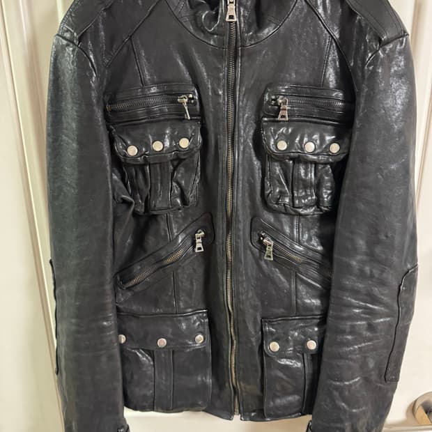 빈티지 램스킨 레더 자켓 S