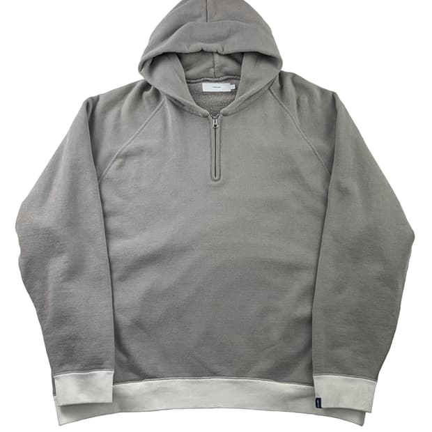 그라프페이퍼 x 루프휠러 하프 지퍼 파카 그레이