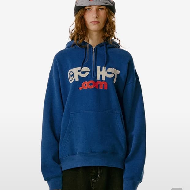 테켓 후드티 집업 블루 M