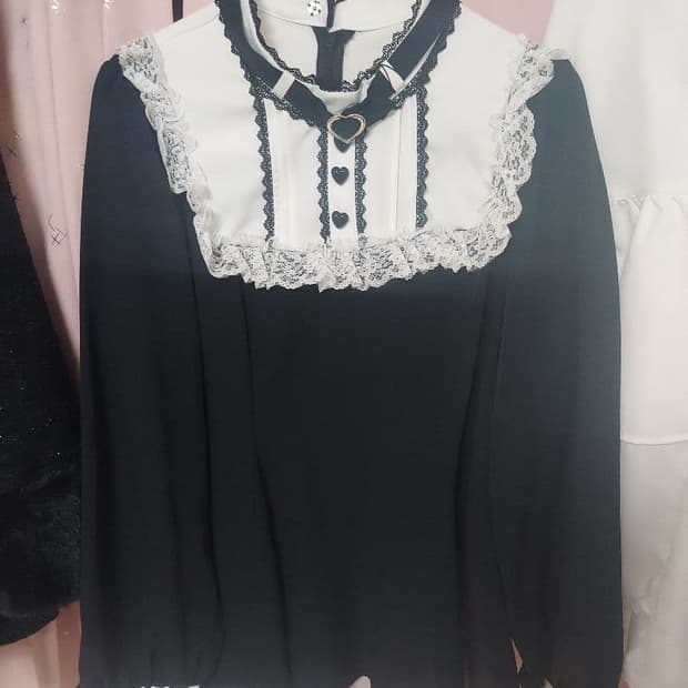 디어마이러브 양산형 지뢰계 블라우스 셋업 히메갸루 라떼갸루