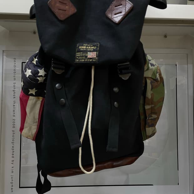 폴로랄프로렌(DS)/캔버스레더패치 백팩