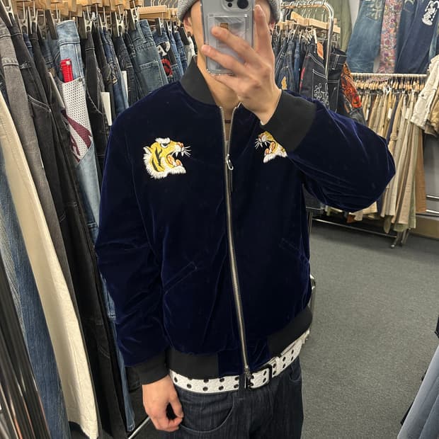 M) 타이온 벨루어 스카잔 다운 자켓 리버시블