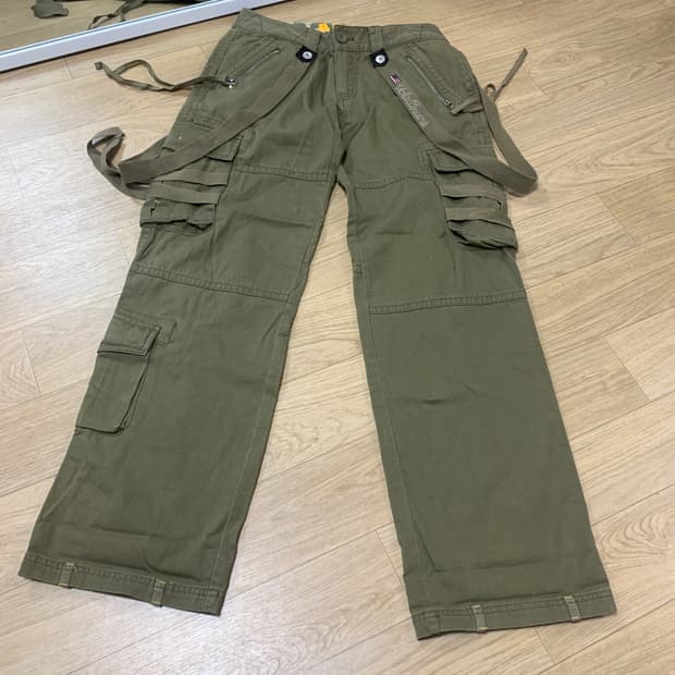 29)UCLA 빈티지 멜빵 7포켓 카고 팬츠