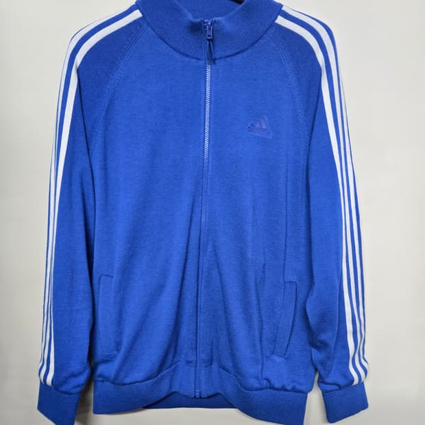 아디다스 블루 니트 집업 트랙탑 3XL