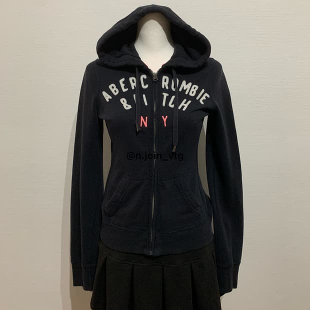 아베크롬비 블랙 네이비 후드집업