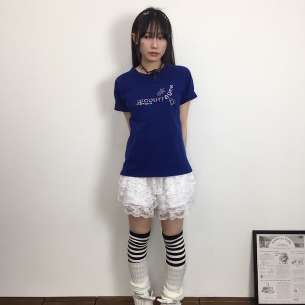 Courrèges Heart & Star Logo Graphic Tee