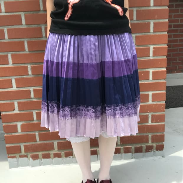 Anna Sui purple pleats skirt