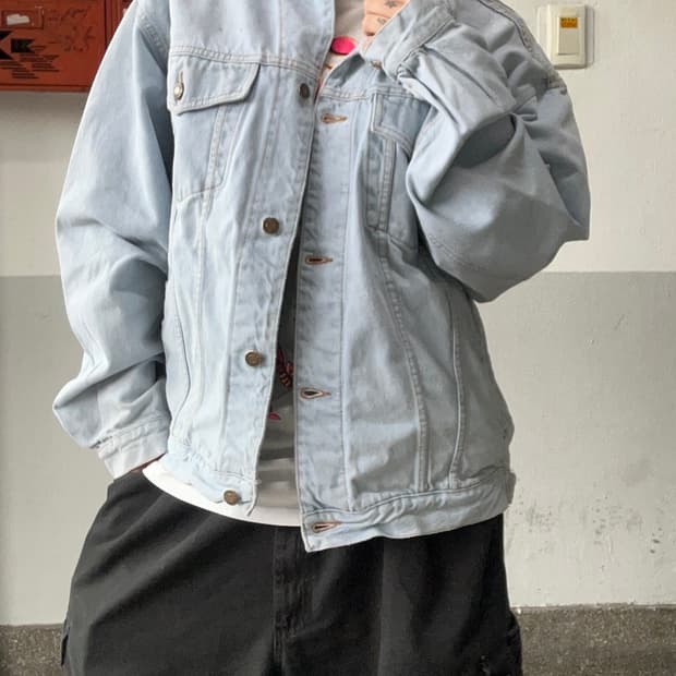 90s 빈티지 아이스데님 트러커자켓 