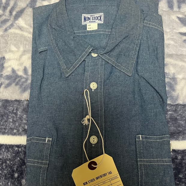 브론슨 논스탁 샴브레이 워크 데님 셔츠