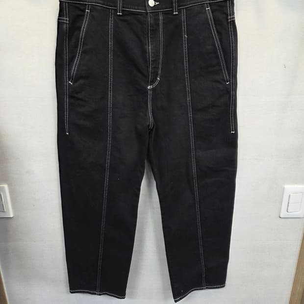 코스 탑스티칭 절개 데님팬츠 대략 34 35 릴렉스드핏 