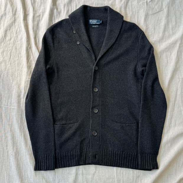 폴로랄프로렌 캐시미어 숄카라 가디건 L