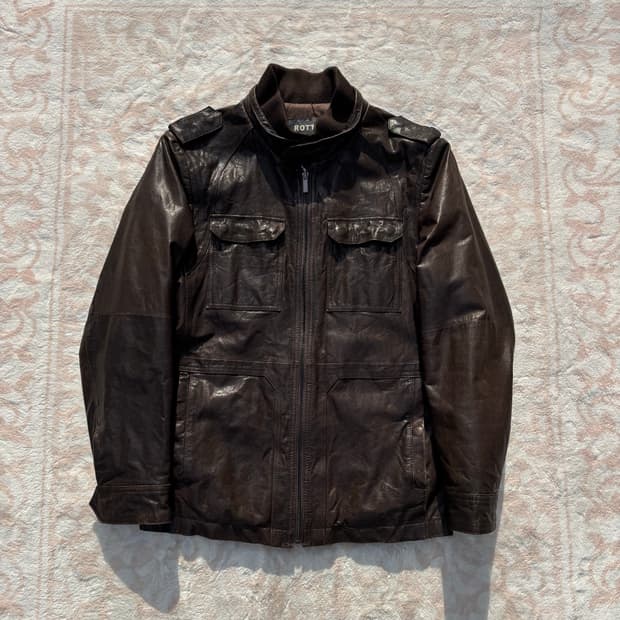 ROTT Brown Real Leather Field Jacket