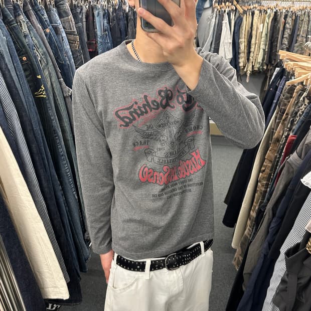 L) BEANS HOUSE 프린팅 빈티지 롱슬리브 긴팔티