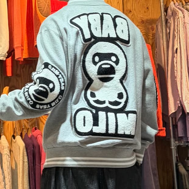 XXL 베이프 BABY 마일로 빅패치 코튼 바시티