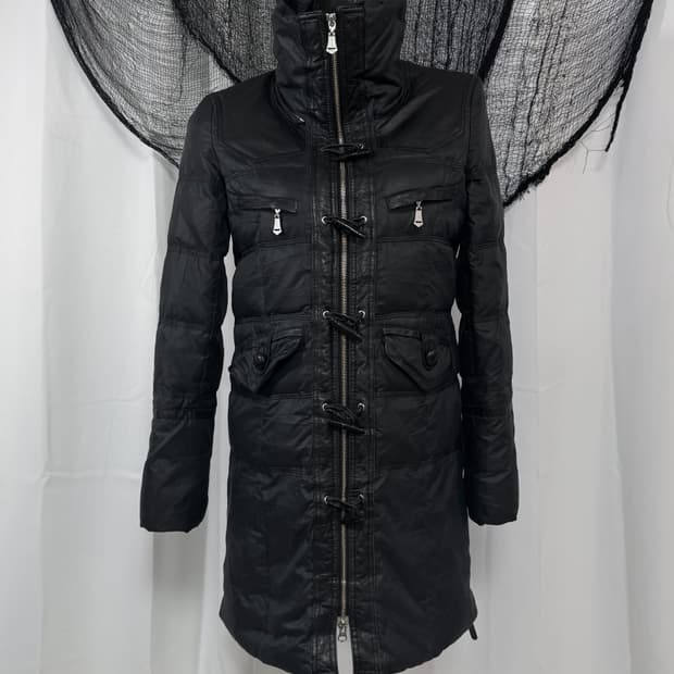 high neck detail long padding